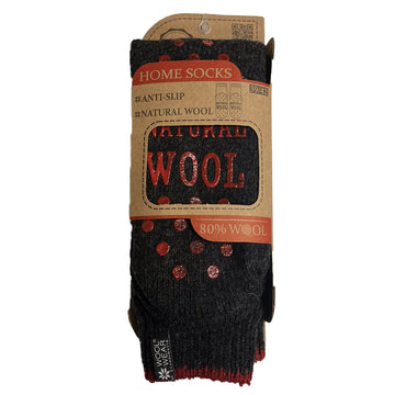 Woolwear uldsokker med anti slip - Mørk