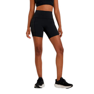 New Balance Sleek Pocket High Rise Short 6" BLACK - Dame