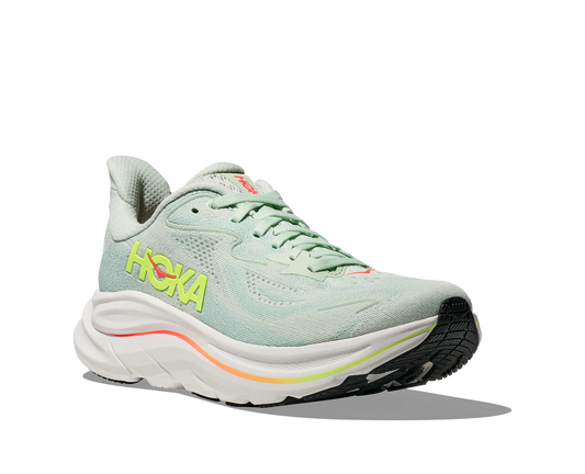 HOKA Clifton 10 - Dame - Sea Glass/Neon flame