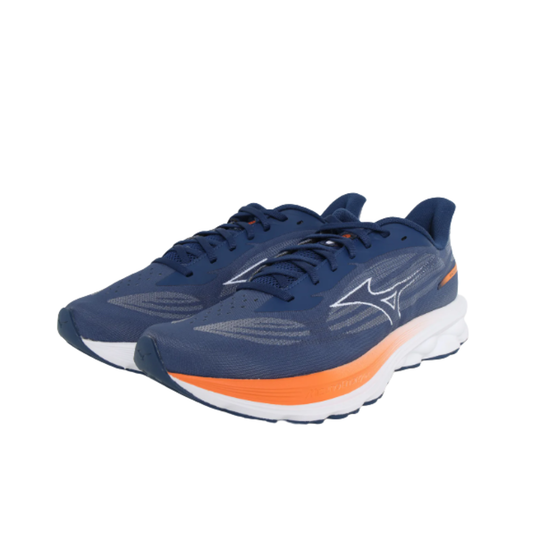MIZUNO Wave skyrise 7 - Herre - Estate Blue/White/Coral Rose