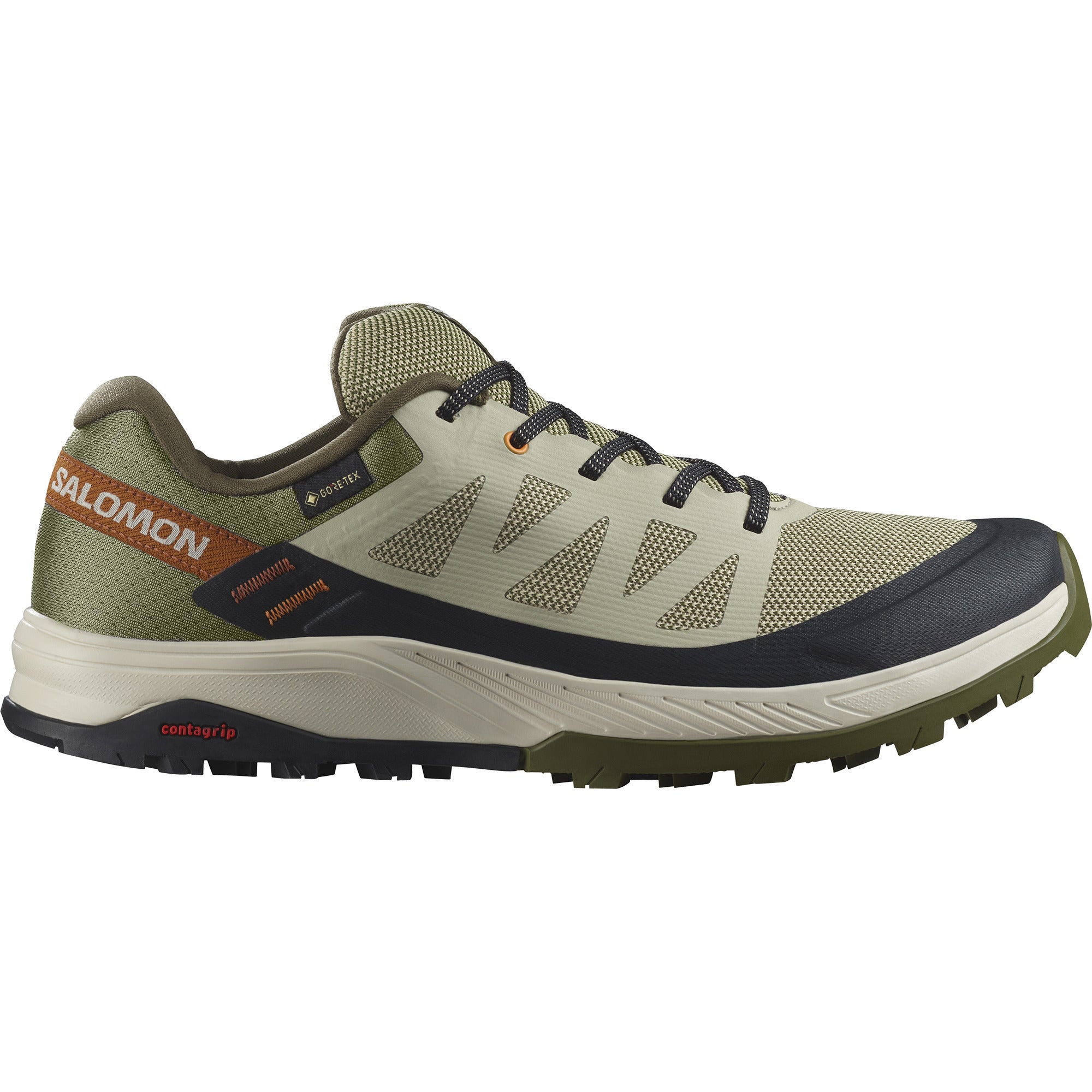 SALOMON Outrise GTX Moss Gray_Olive Night_Sugar Almond - Herre