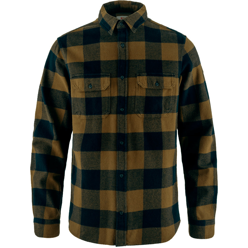 FJÄLLRÄVEN Övik Flannel skjorte wood brown/dark navy