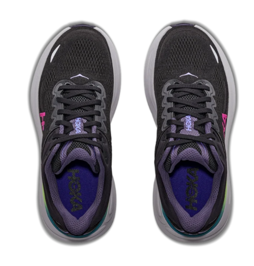 HOKA Bondi 9 - Dame - Black/Neon Dragonfruit