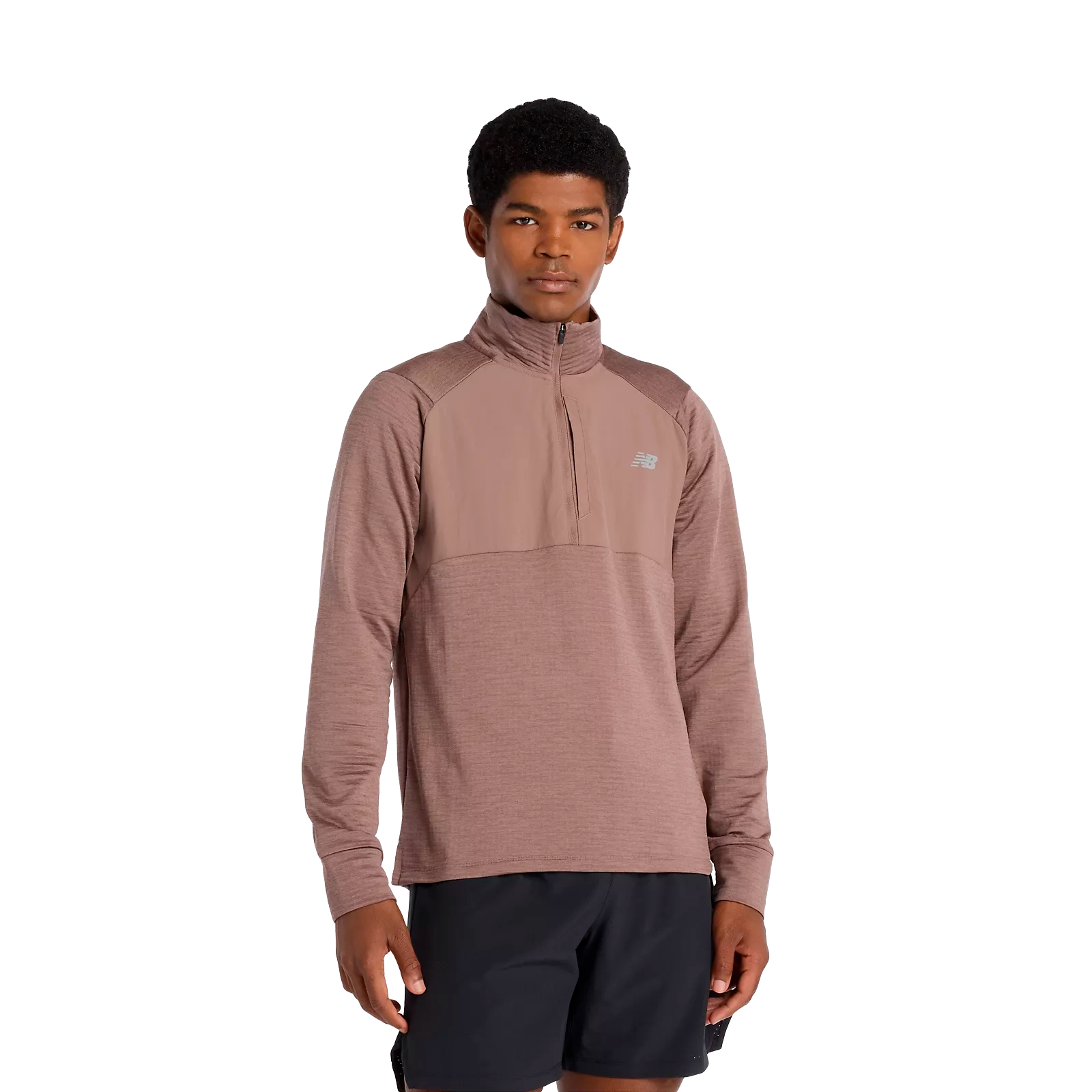 New Balance Athletics Heat Grid Half Zip - Herre - Shadow heather