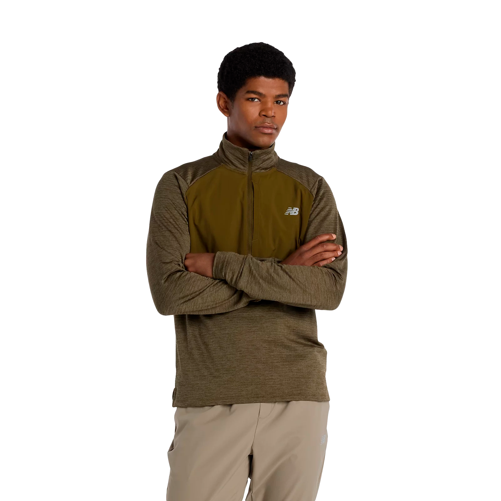 New Balance Athletics Heat Grid Half Zip - Herre - Green