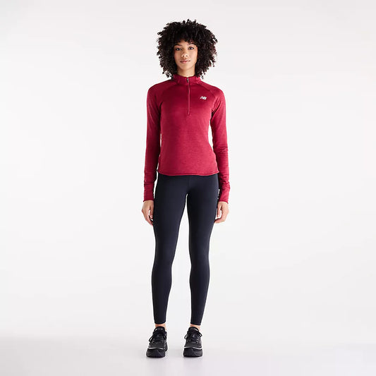 New Balance 1/2 Zip - Dame - Podium Red