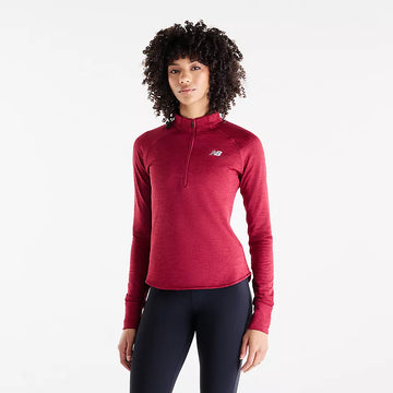 New Balance 1/2 Zip - Dame - Podium Red